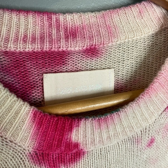 ZADIG & VOLTAIRE Markus Cashmere Sweater - Pink Tie Dye - Picture 11 of 14